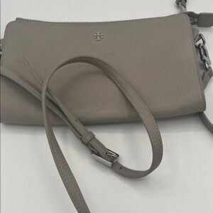 Tory Burch Taupe Leather Crossbody Bag